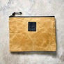 Zipped Halley Waxed Canvas Pouch Mustard yellow