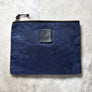 Zipped Halley Waxed Canvas Pouch Navy Blue